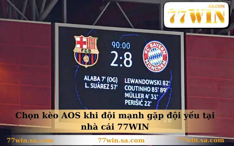 Chọn kèo AOS khi đội mạnh gặp đội yếu tại nhà cái 77WIN