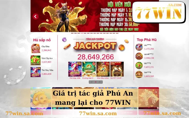 Giá trị tác giả Phú An mang lại cho 77WIN