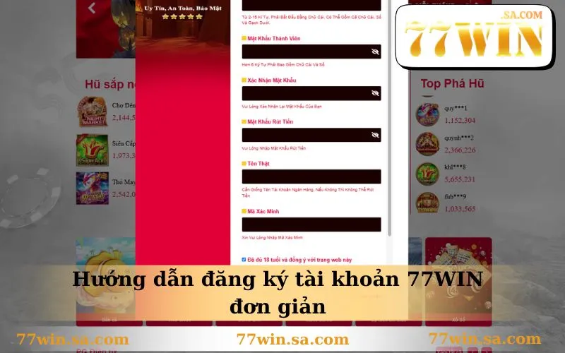 77WIN 29 Hướng dẫn đăng ký tài khoản 77WIN đơn giản