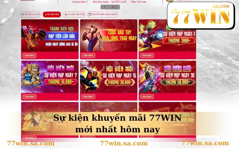 Sự kiện khuyến mãi 77WIN mới nhất hôm nay